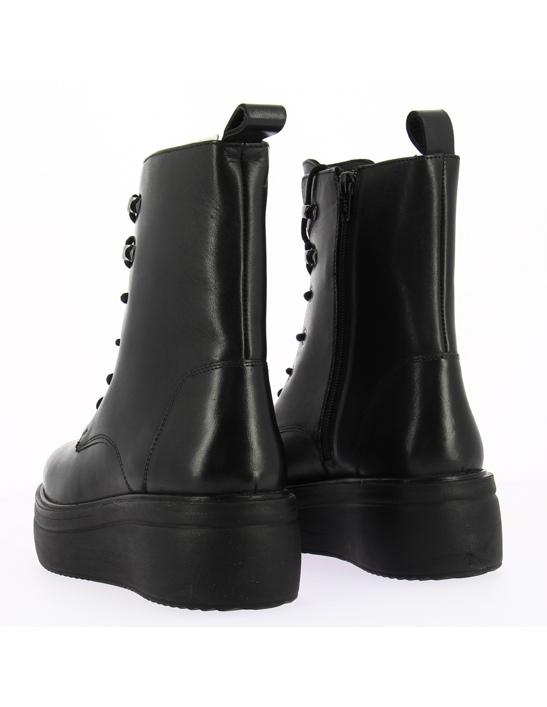 kharisma bottines compensées à lacets femme cuir noir