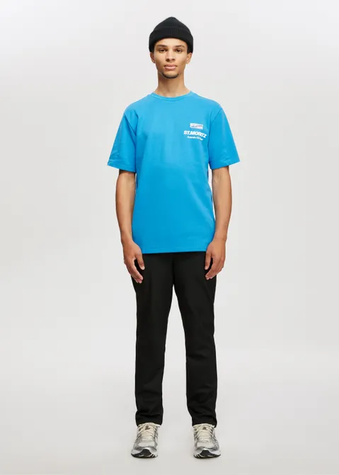 T-shirt met print St Moritz blauw (BLW)