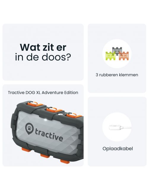 Tractive Gps Tracker Dog Xl Adventure - Hondenlocatievinder - 97x51x24 mm 115 g Grijs Geschiktvoorhonden>22kg