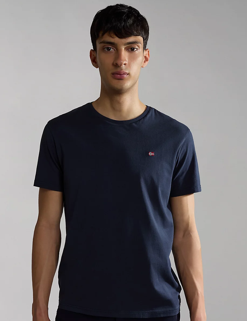 NAPAPIJRI T-SHIRT HOMME LOGO CŒUR SALIS MARINE