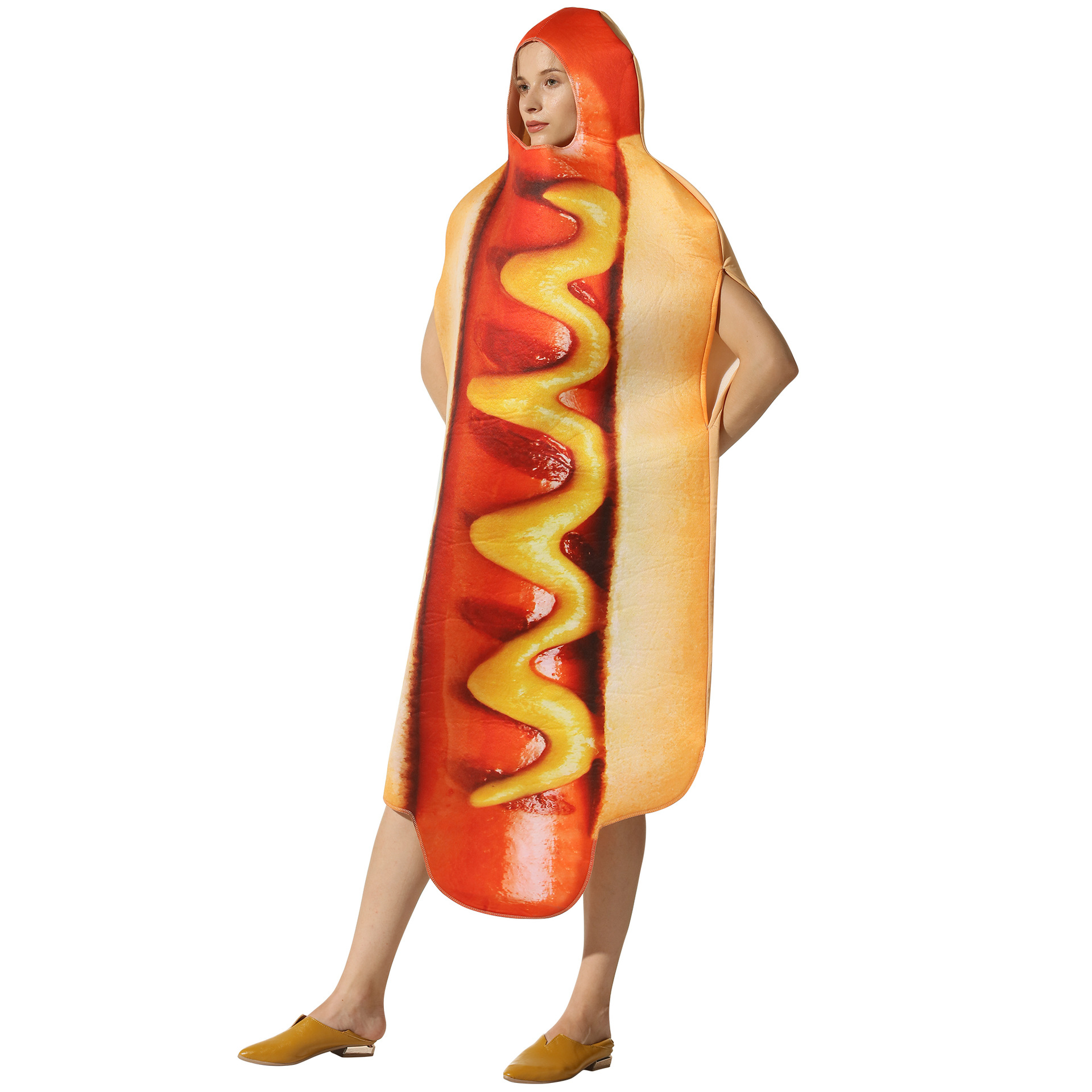 (175-180cm) Fasnachts Erwachsenen Kostüm Hot Dog Verkleidung für Motto Partys / Halloween - Bunt