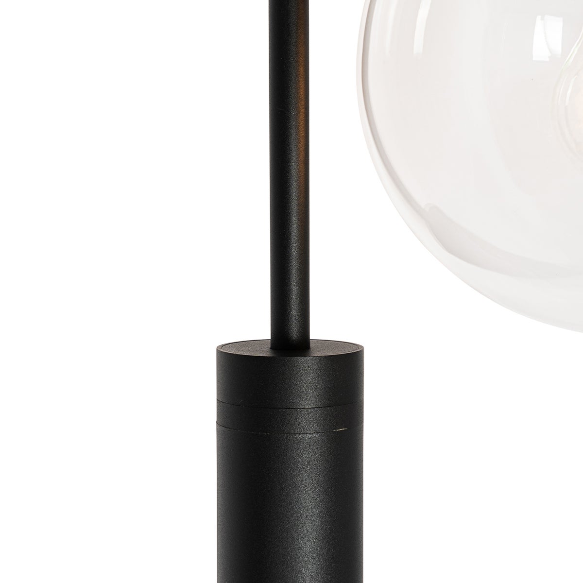 Moderne lantaarn zwart met helder glas 200 cm IP44 - Sfera