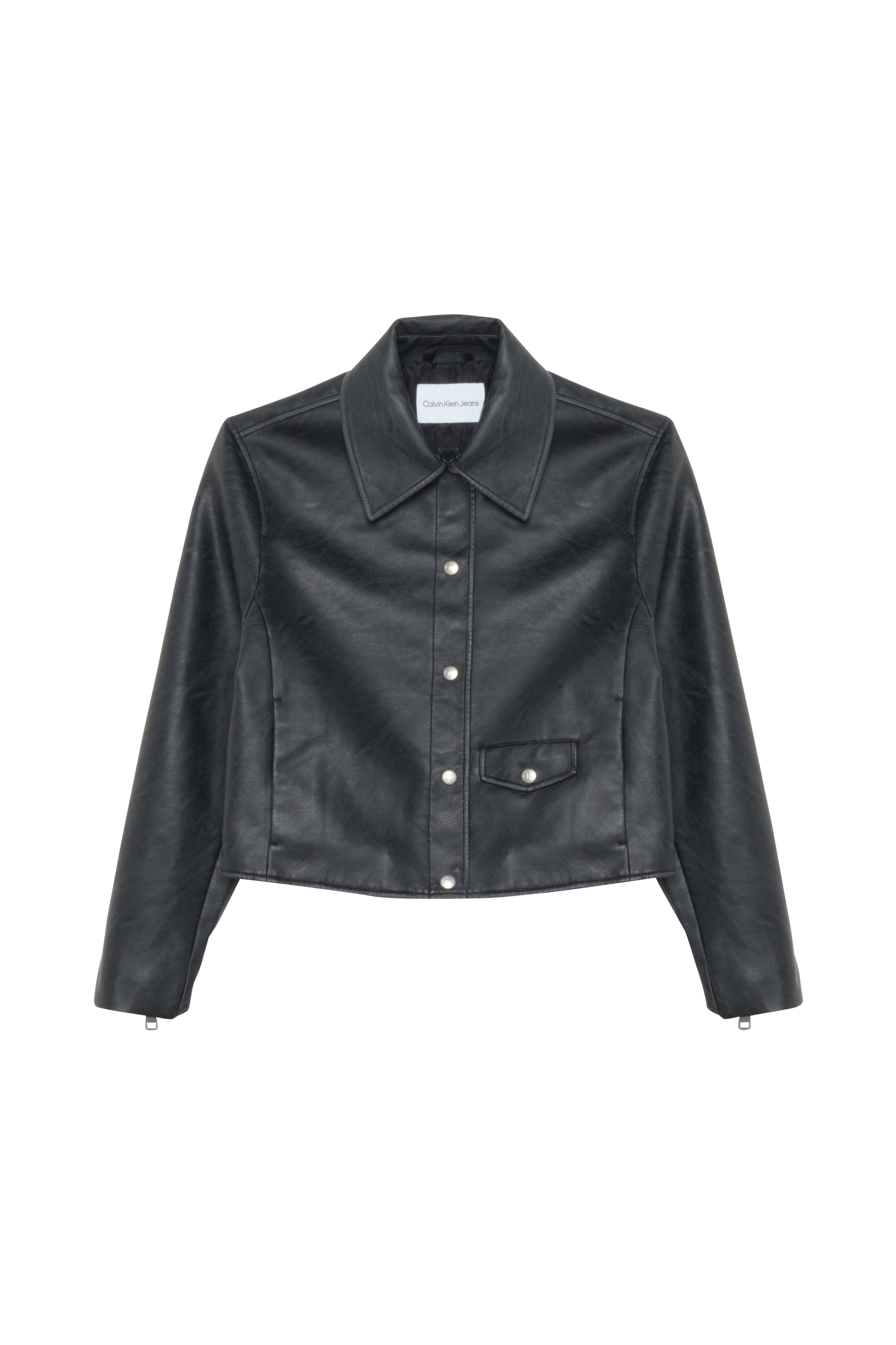 CALVIN KLEIN JEANS Veste SHORT FAUX LEATHER J Noir