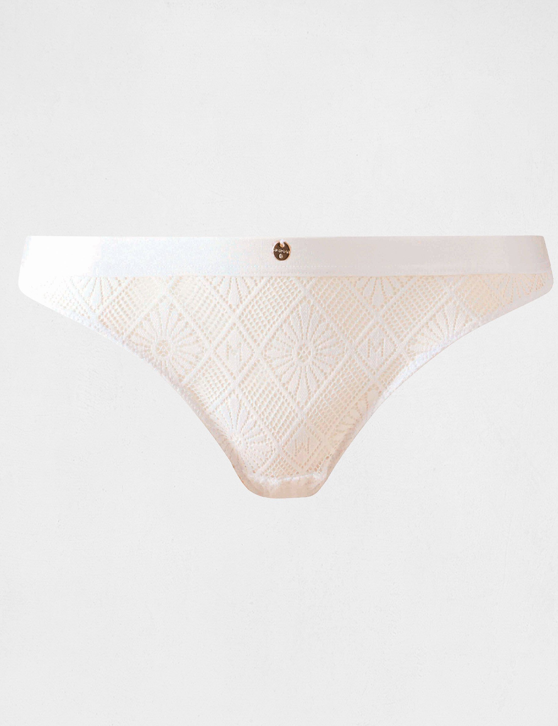 Slip en dentelle blanc femme - blanc