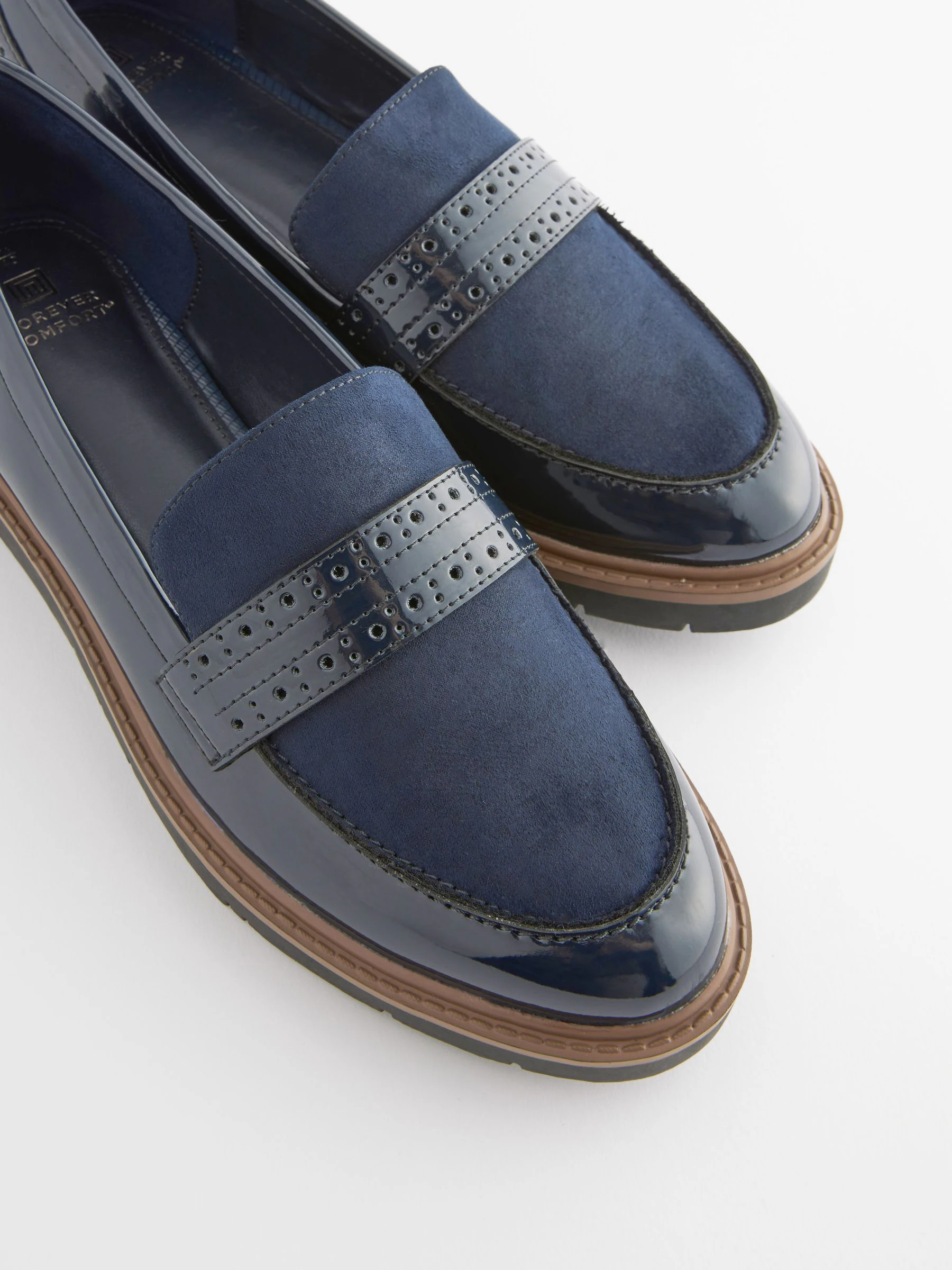 Donkerblauw - Forever Comfort® Brogue Instappers