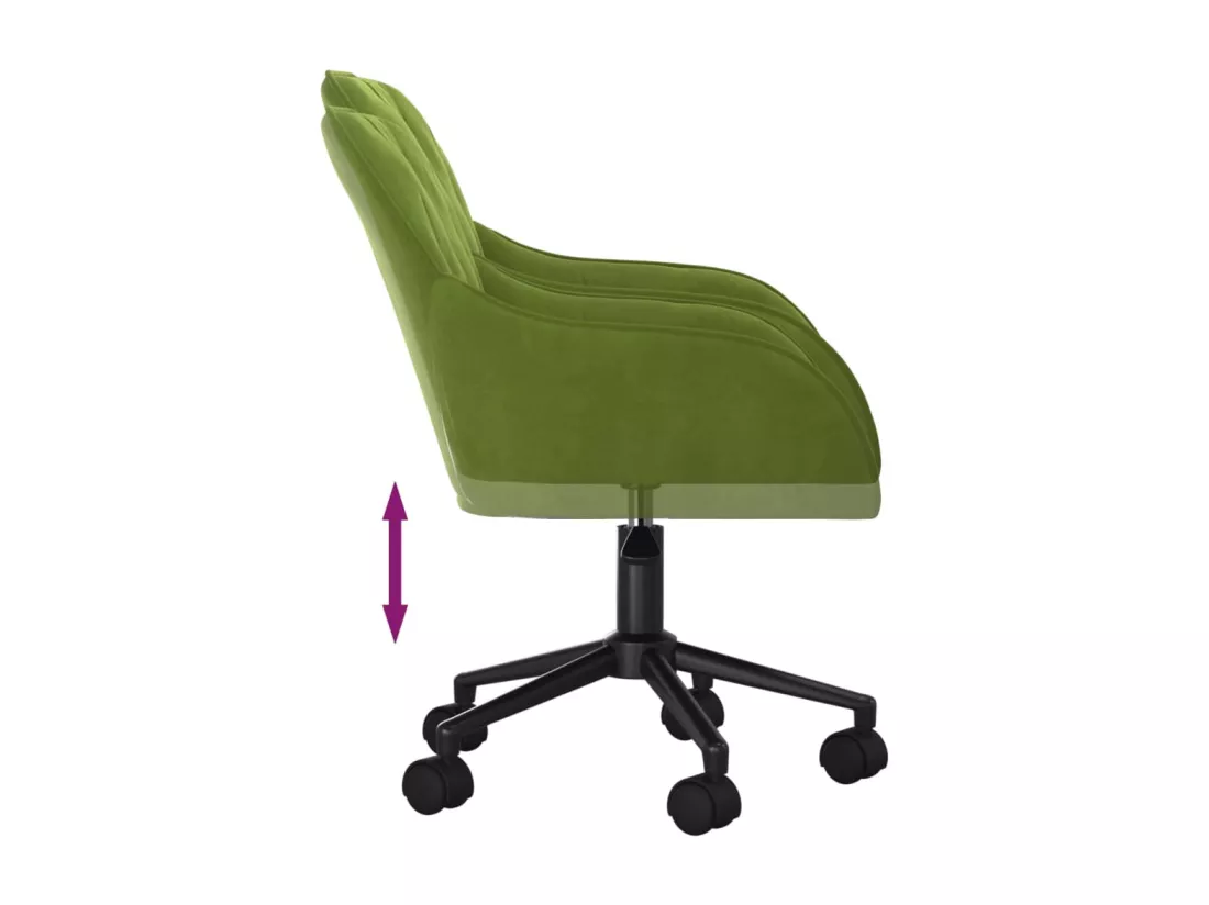 Chaise pivotante de bureau Vert clair Velours