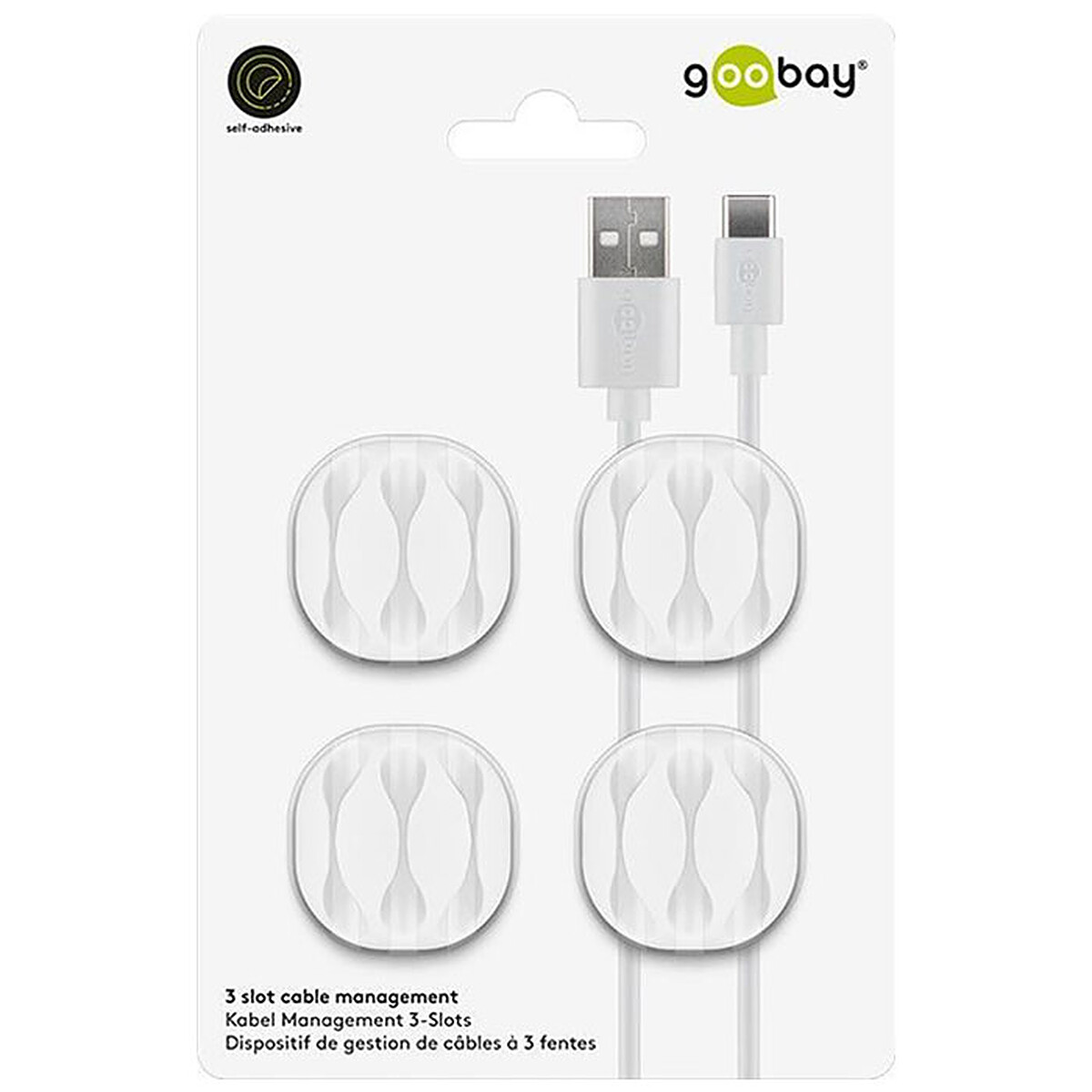 Goobay 3 Slot Cable Management - Blanc