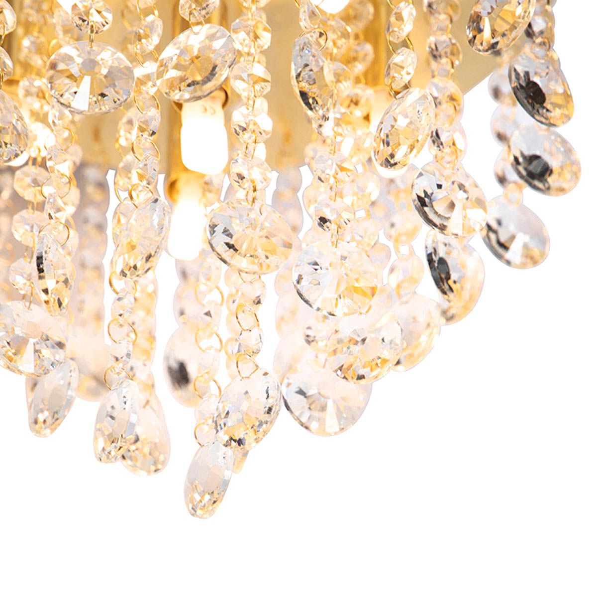Smart plafondlamp goud met glas incl. 6 Wifi G9 - Medusa