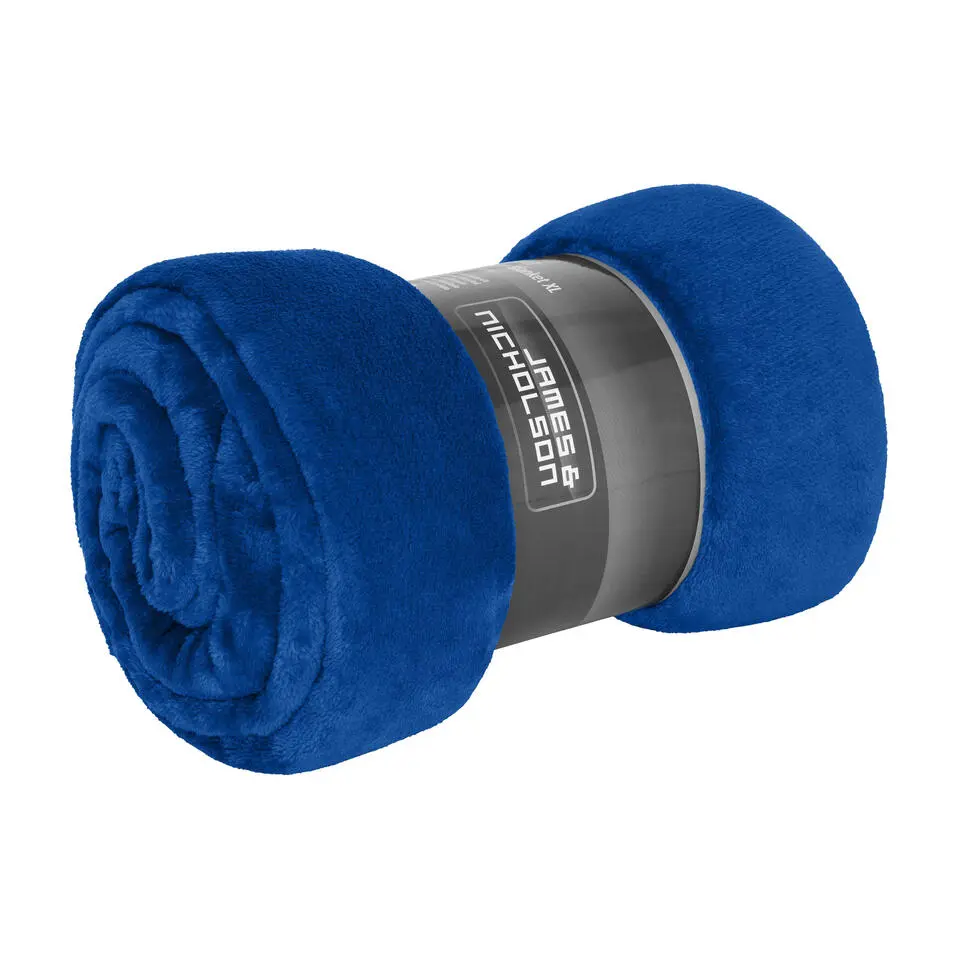 J&N Fleece deken/plaid - polyester - blauw- 180 x 130 cm
