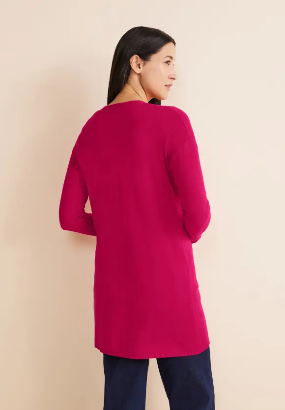 Langer Cardigan - firefly red
