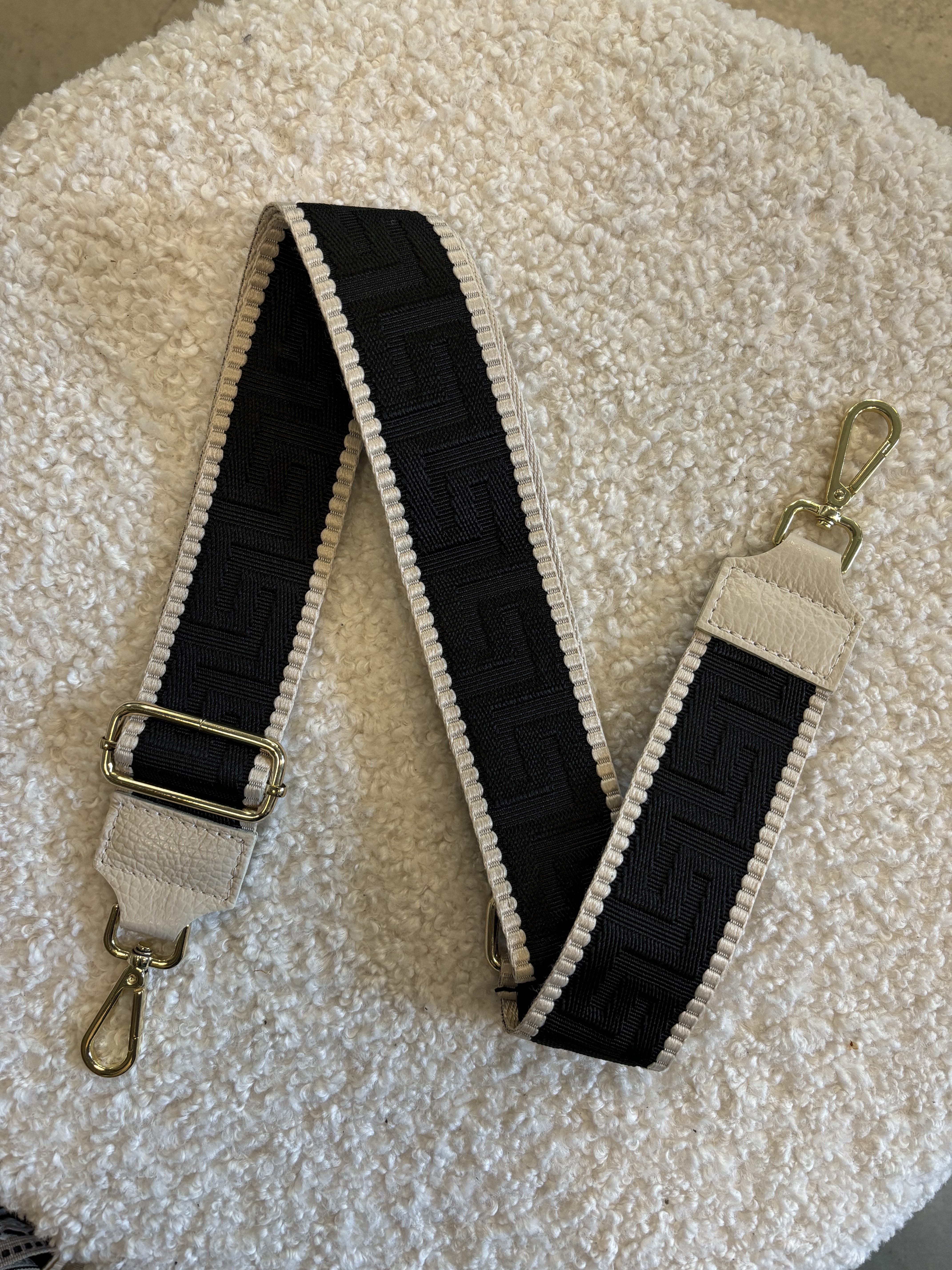 Bag Strap - Basis Zwart/Ecru - Goud