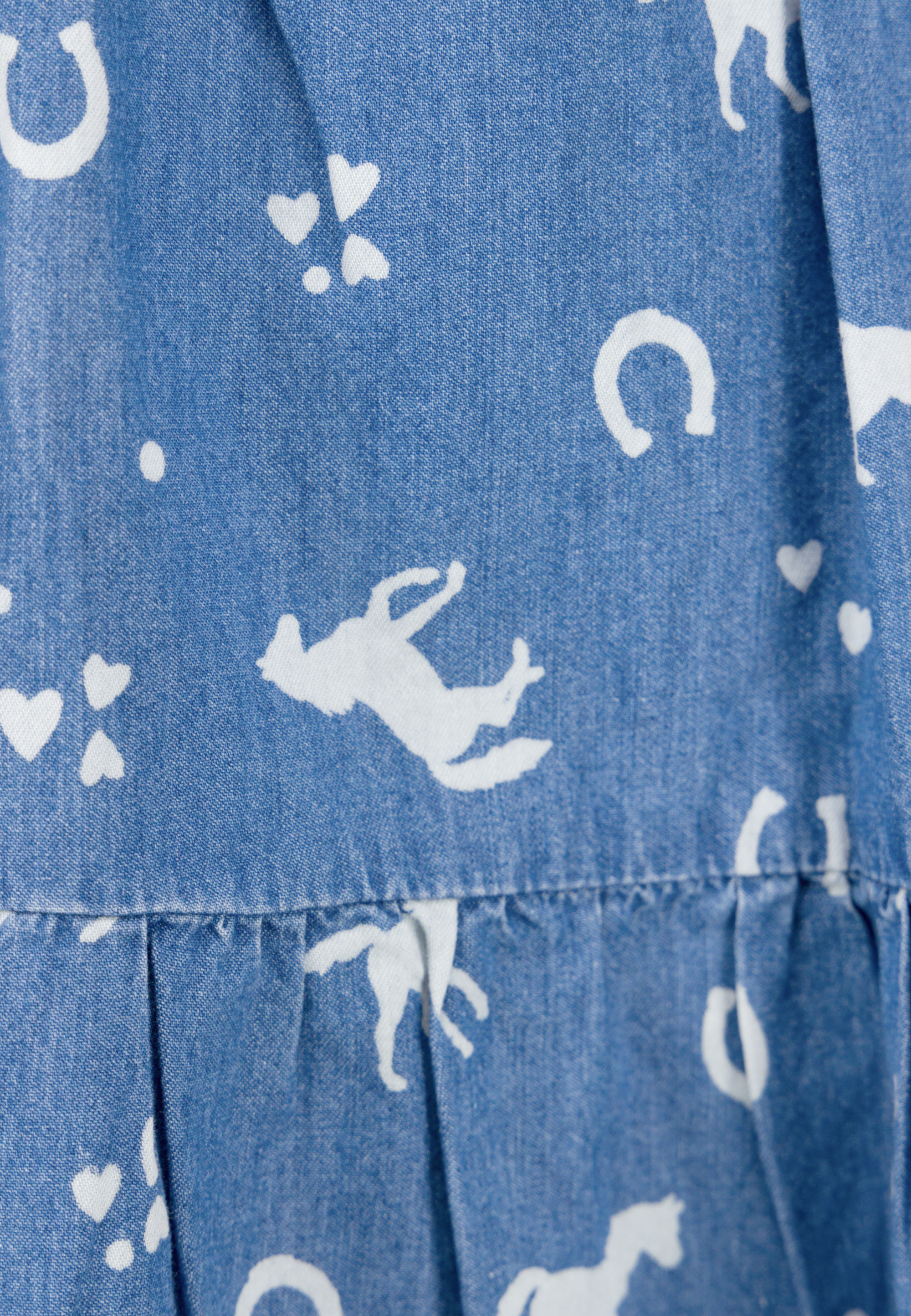 Jeanskleid HORSES AOP in mid blue
