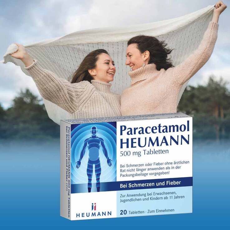 Paracetamol HEUMANN 500 mg Tabletten bei Schmerzen und Fieber, 20 St