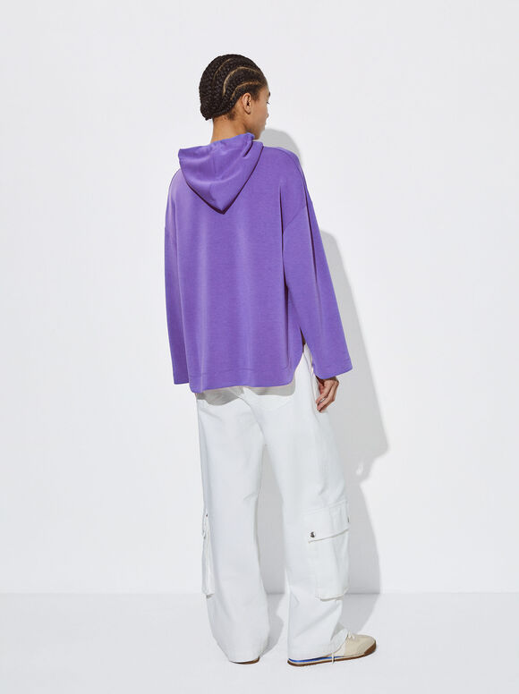 Moletom com capuz modal - Violeta
