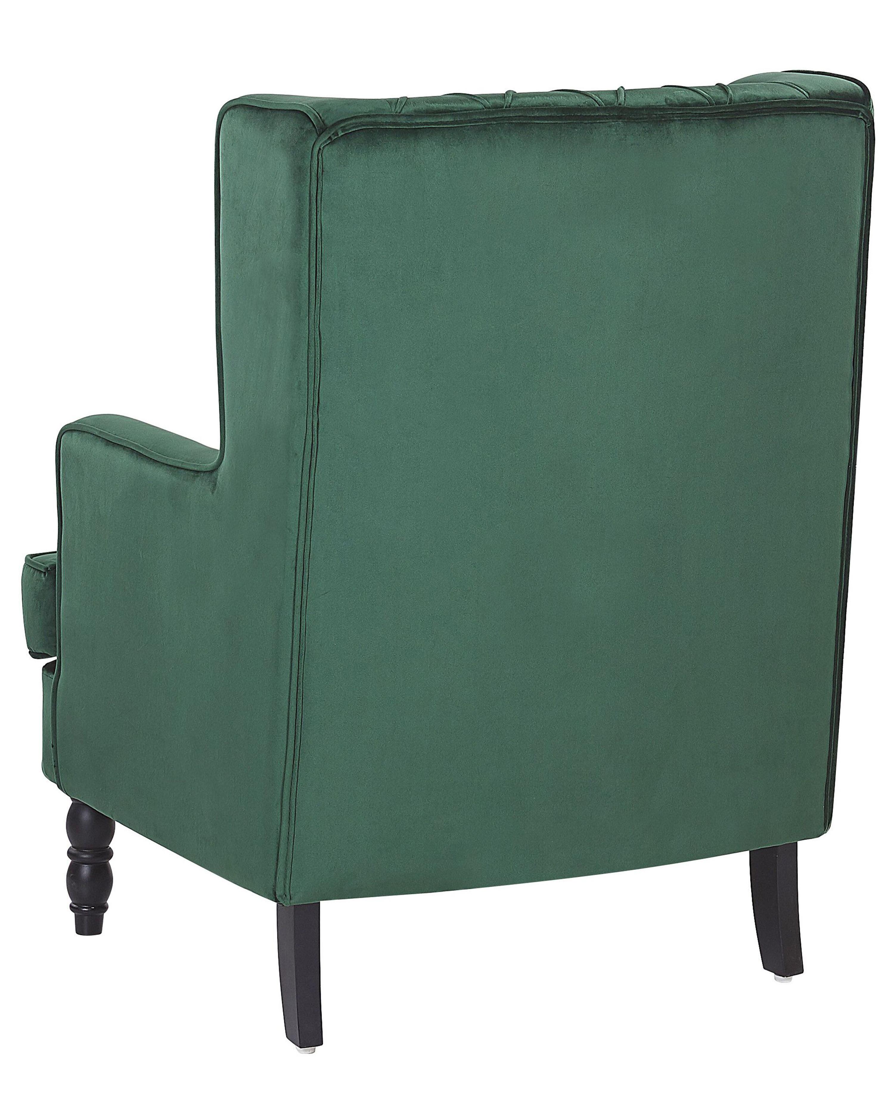 Fauteuil SANDSET met voetenbank Fluweel Donkergroen