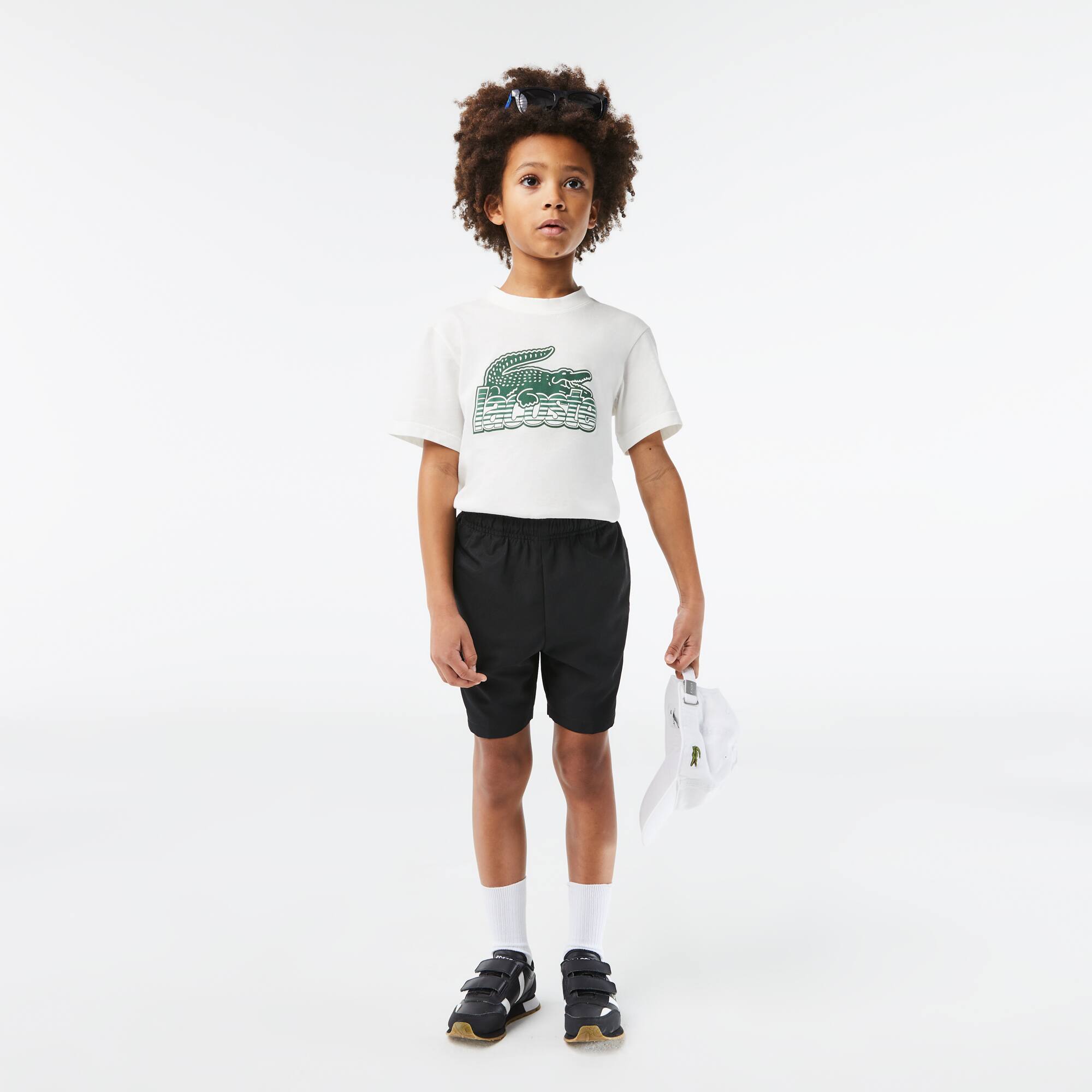 Short garçon Lacoste SPORT en taffetas diamanté Pantalons & Shorts - Noir - Lacoste - Garçon