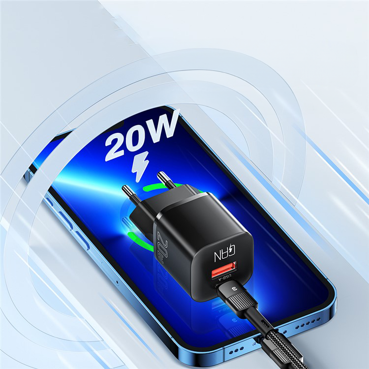 (20W) USB A / USB C GaN Ladegerät Fast Charge Netzteil - Weiss