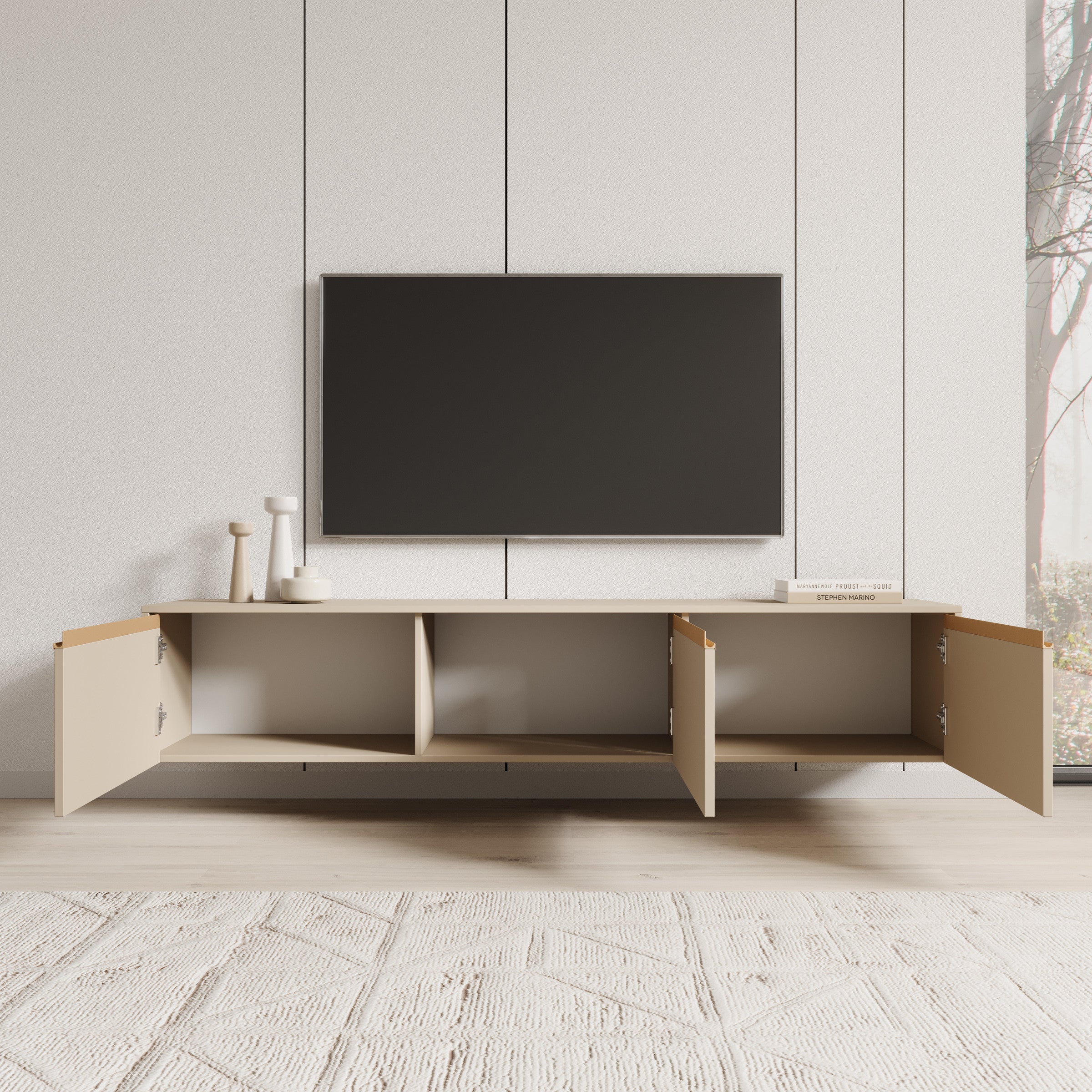 Remy - TV-Meubel - Beige - 182x39x37 cm