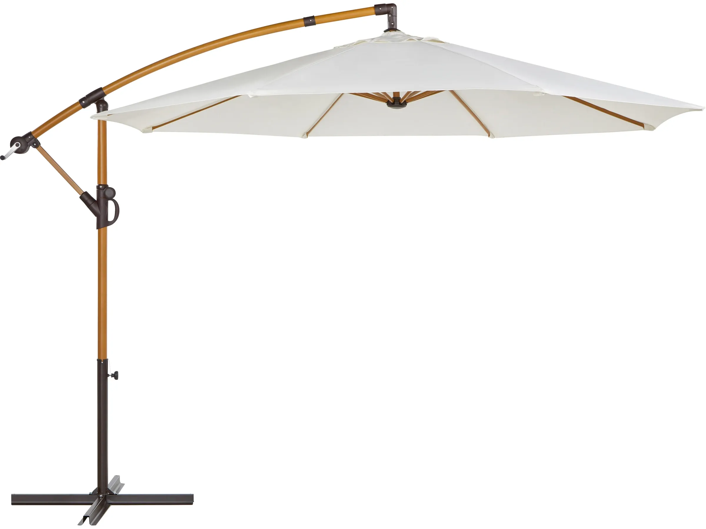 Ampelschirm Alvarado Holzoptik Ø 300 cm Beige mit Kurbel