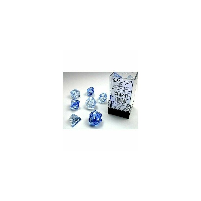 7 dés * nebula * BLEU FONCE