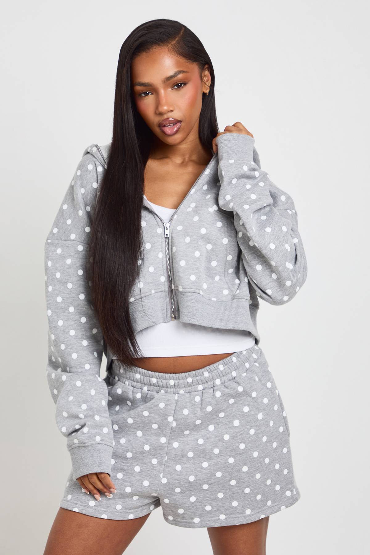 boohoo Short De Jogging Taille Haute À Pois