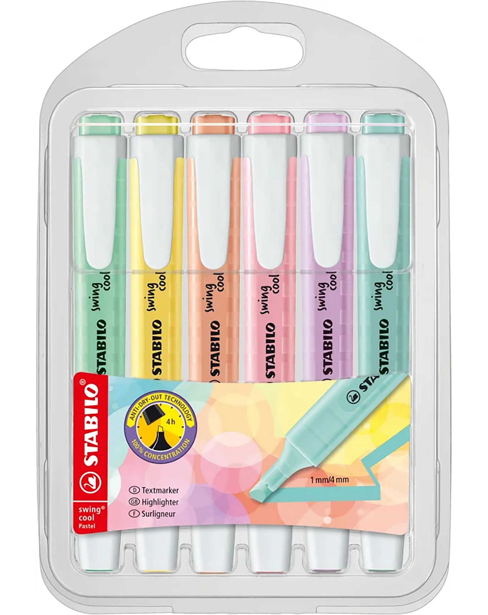 Textmarker STABILO® swing cool Pastel 6er-Pack