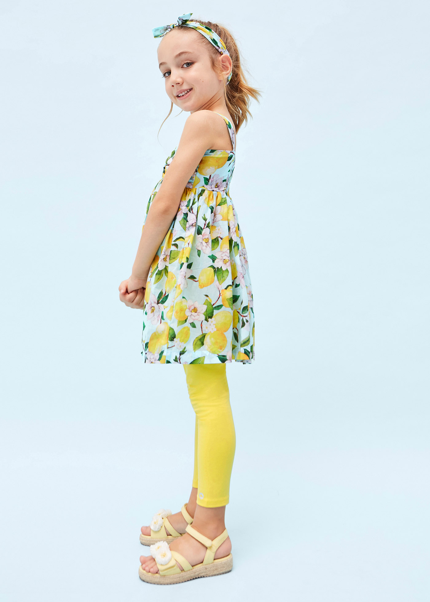 Leggings compridas de algodão sustentável para meninas