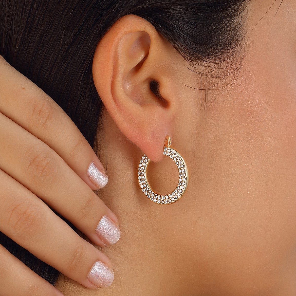 Boucles d'oreilles - Laiton plaqué or & zirconium