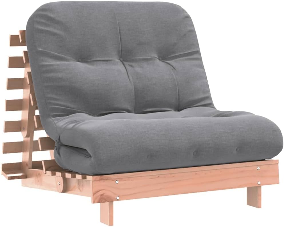 vidaXL Futon Schlafsofa mit Matratze, Bettsofa mit verstellbaren Rückenlehne, Schlafcouch für Wohnzimmer Schlafcouch, Klappsofa, Massivholz Douglasie