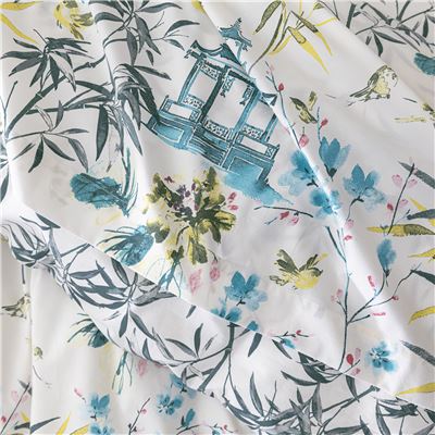 Linge de lit percale décor asiatique
