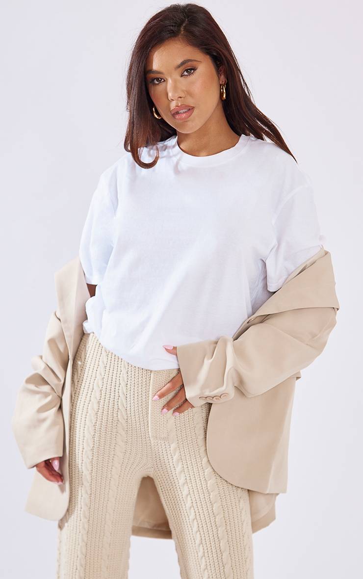 Blanc T-shirt Oversize En Coton