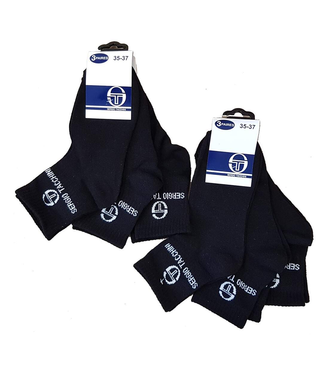 Chaussettes Femme SERGIO TACCHINI Sport, Urbain et confort -Assortiment modèles photos selon arrivages- Pack de 6 Paires Noires