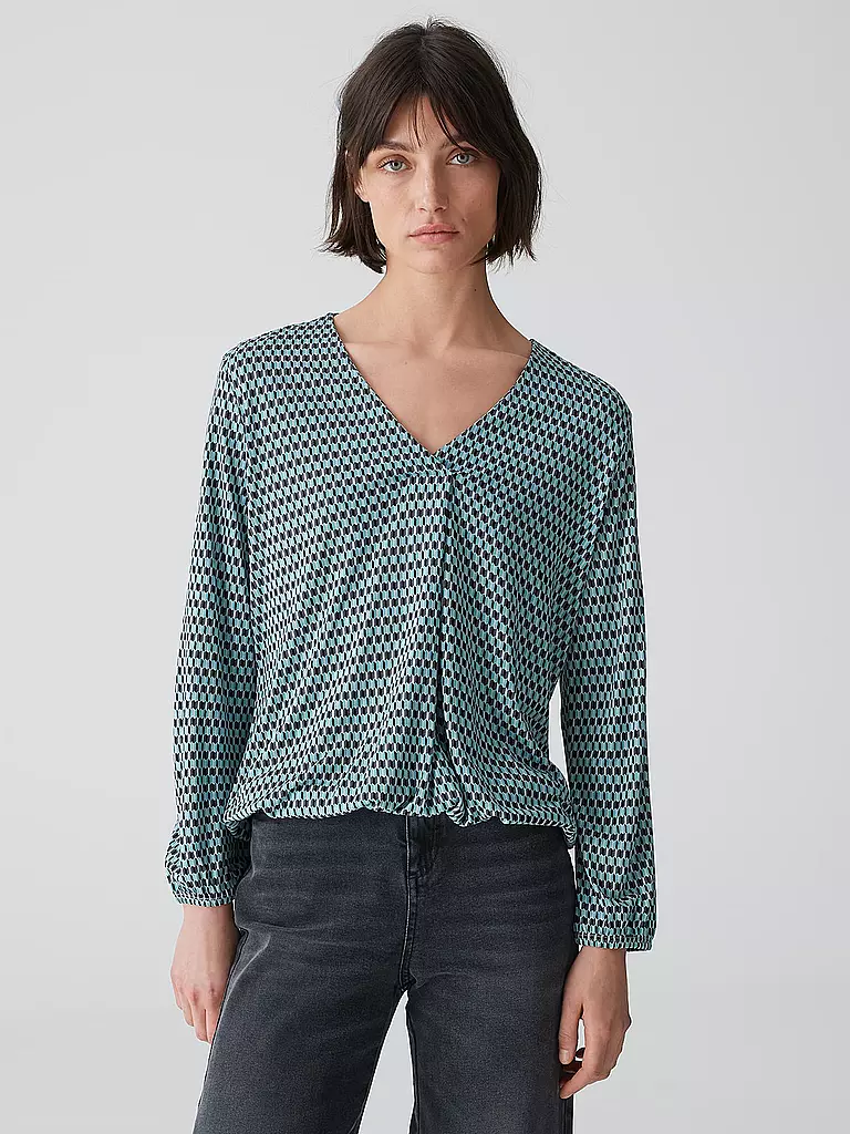 OPUS Blusenshirt SANNAH TRADITION hellblau