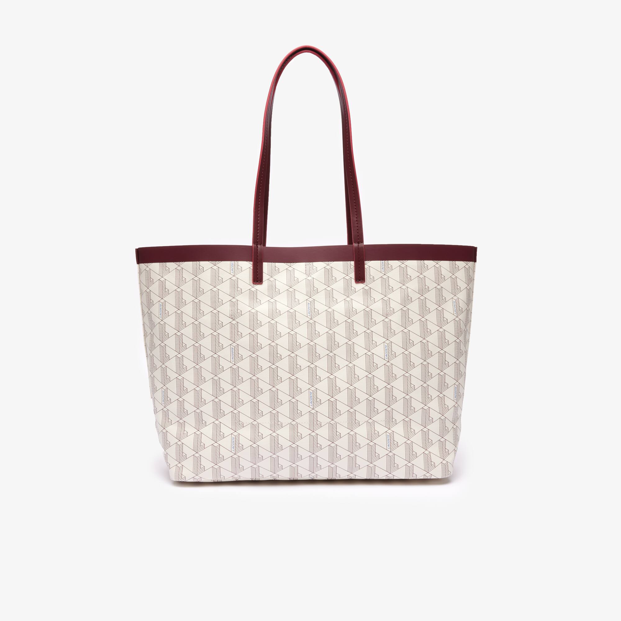 Tote Bag aus beschichtetem Canvas mit Monogramm Taschen - Weiss - Lacoste - Damen