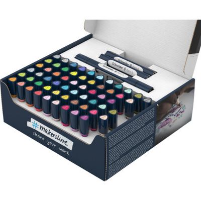 Schneider Paint-It 040 - Set complet - 30 recharges à pointe ogive + 31 à pointe pinceau + 11 corps - couleurs assorties