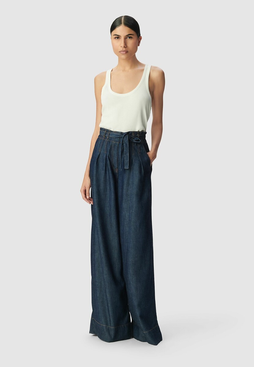 IKKS<br>Calças jeans de pernas largas com cinto