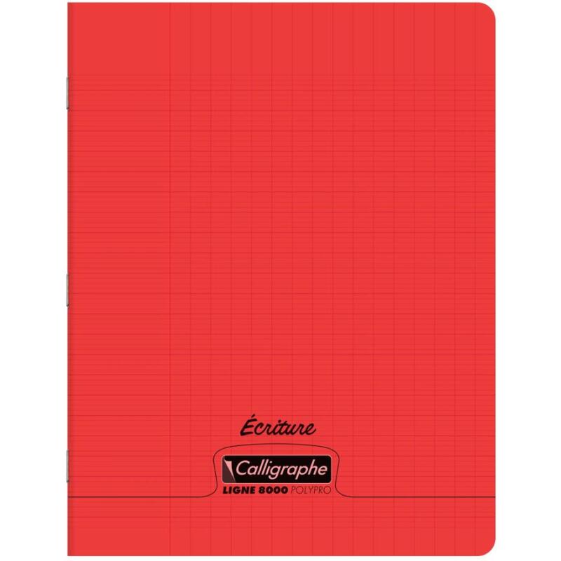 Cahier d'écriture piqué 8000 POLYPRO 17x22 cm 32 pages DL 3mm IV 90 g - Assortis