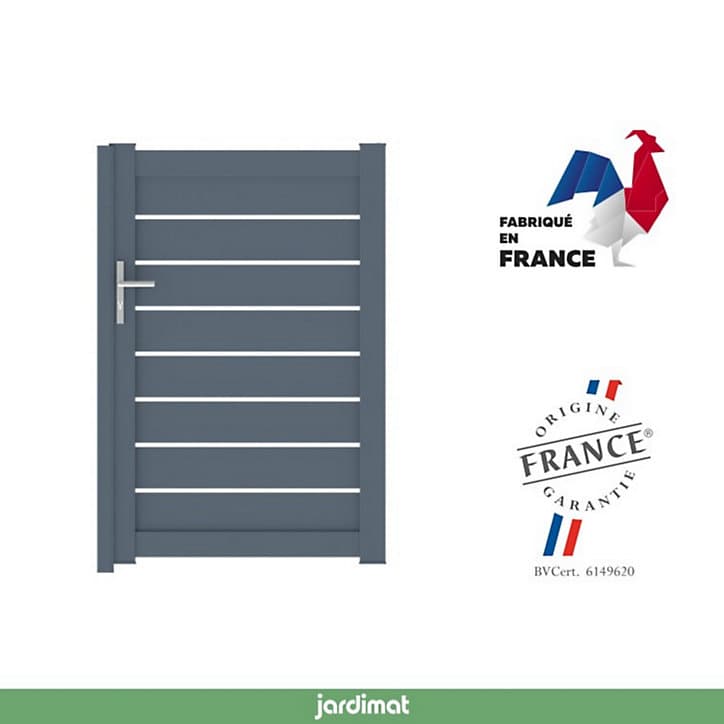 Portillon Jardimat battant aluminium Pyla gris anthracite - 100 x h.154 cm