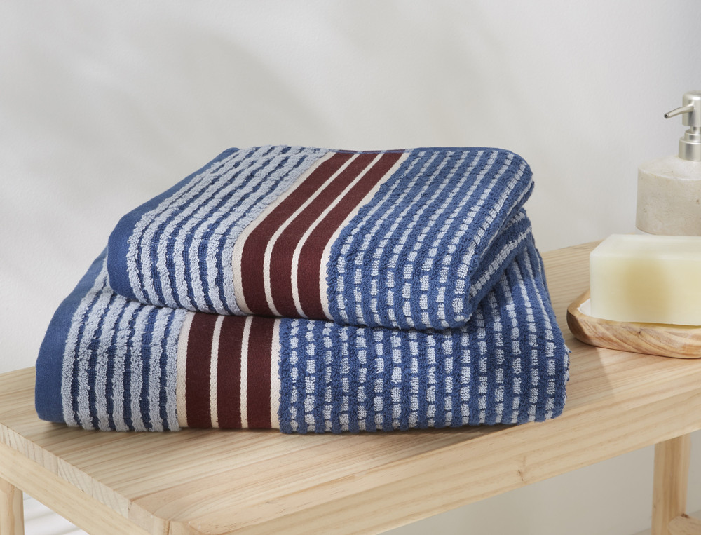 Linge de bain jacquard-Bleu évasion