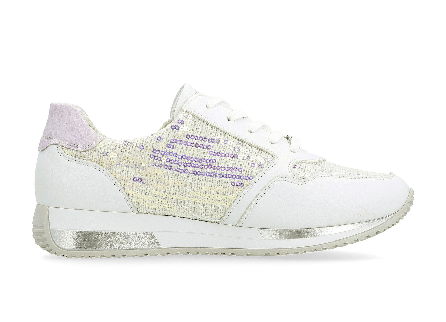 Sneaker in interessant geprägtem Materialmix