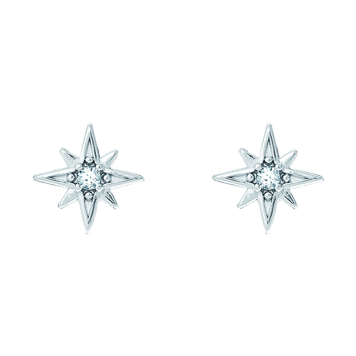 Boucles d'oreilles Agatha argent étoile empierrée
