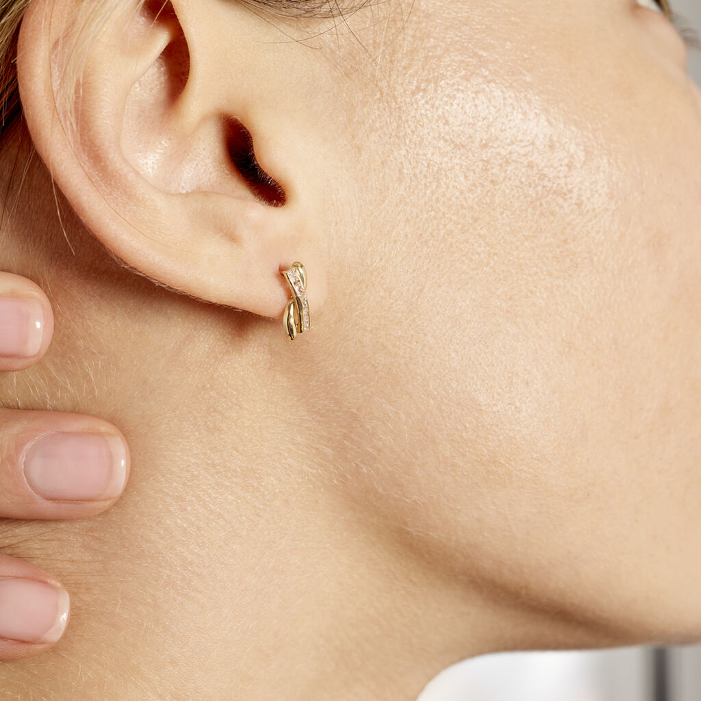 Boucles D'oreilles Puces Grebera Or Jaune Oxyde