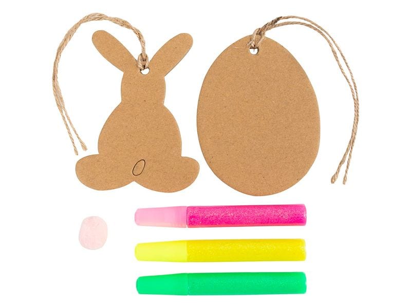 Creativ Company Bastelset Ei und Hase 1 Stück, Mehrfarbig Mini Kreativ Set für Kinder