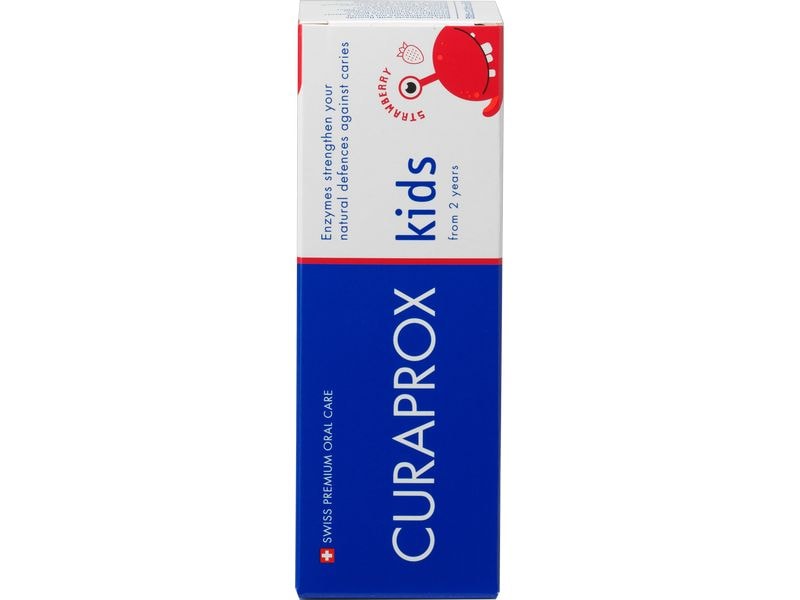 CURAPROX Zahnpasta Kids Erdbeere 60 ml Zahncreme mit Erdbeergeschmack für eine heitere, sorgenfreie Zahnputzroutine