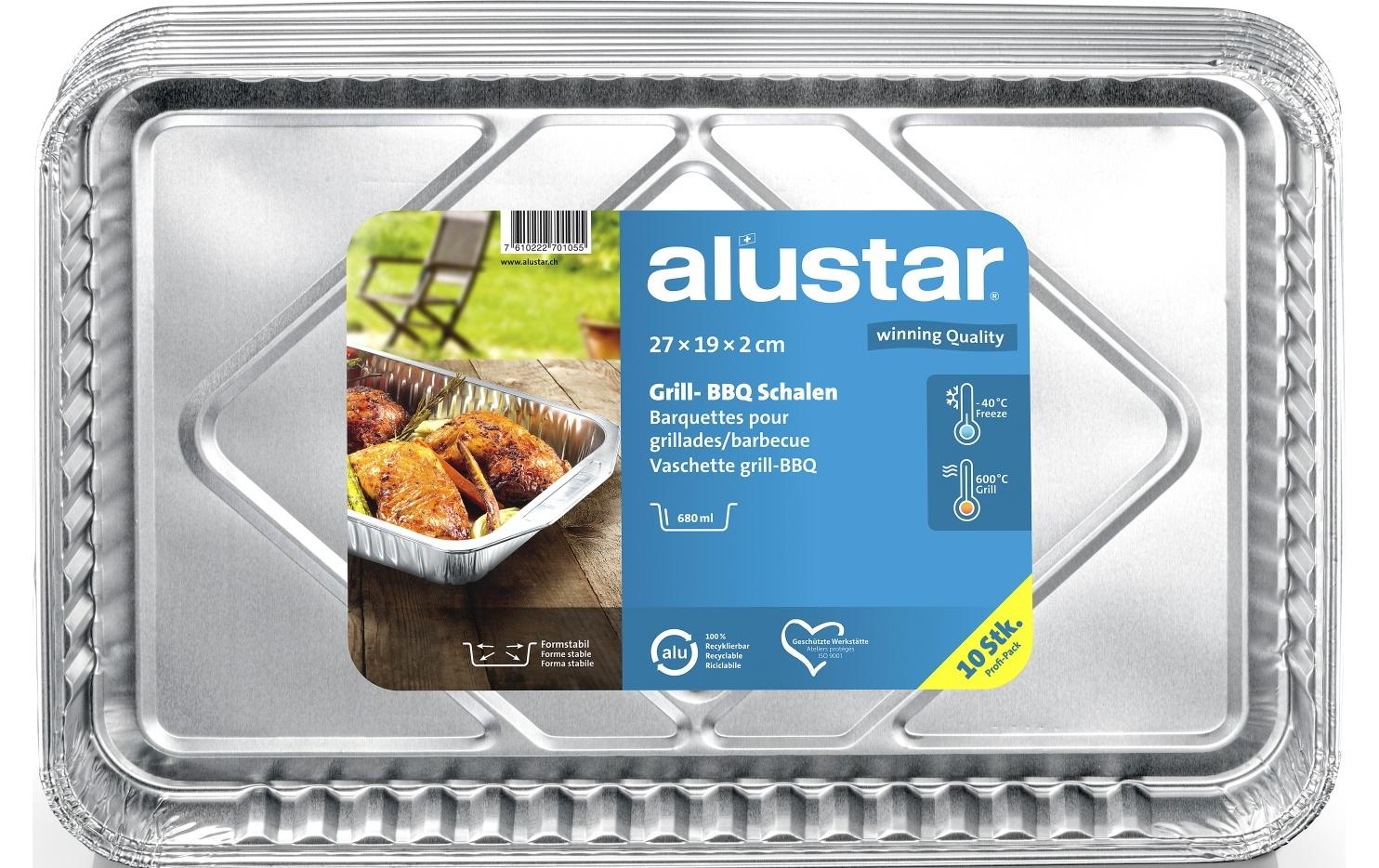 Grillschale 27 x 19 x 2 cm, 10 StückBBQ Schalen
