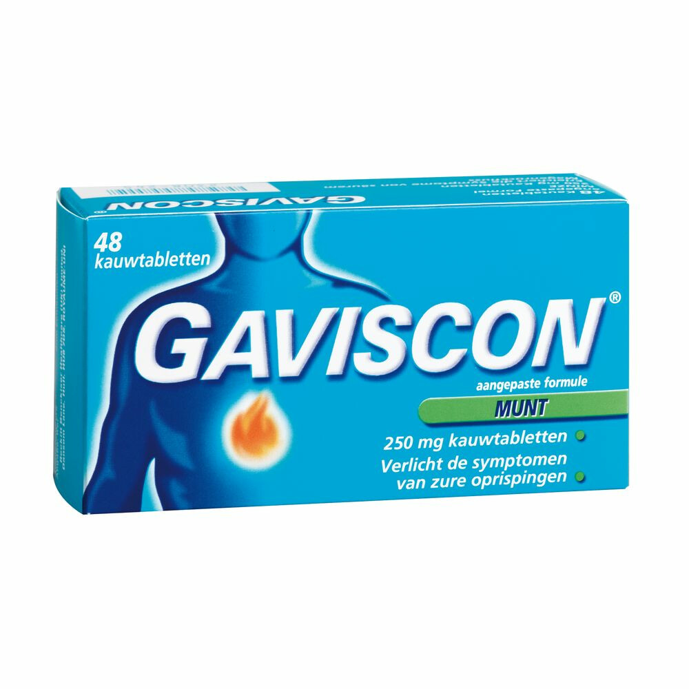 Gaviscon Gaviscon 250 Pepermunt Kauwtabletten48 tabletten