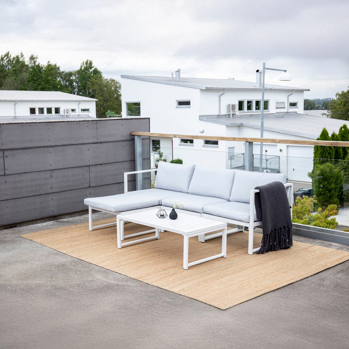 FjÃ´rd - Tuinset Wit|Grijs - Aluminium - Salvador