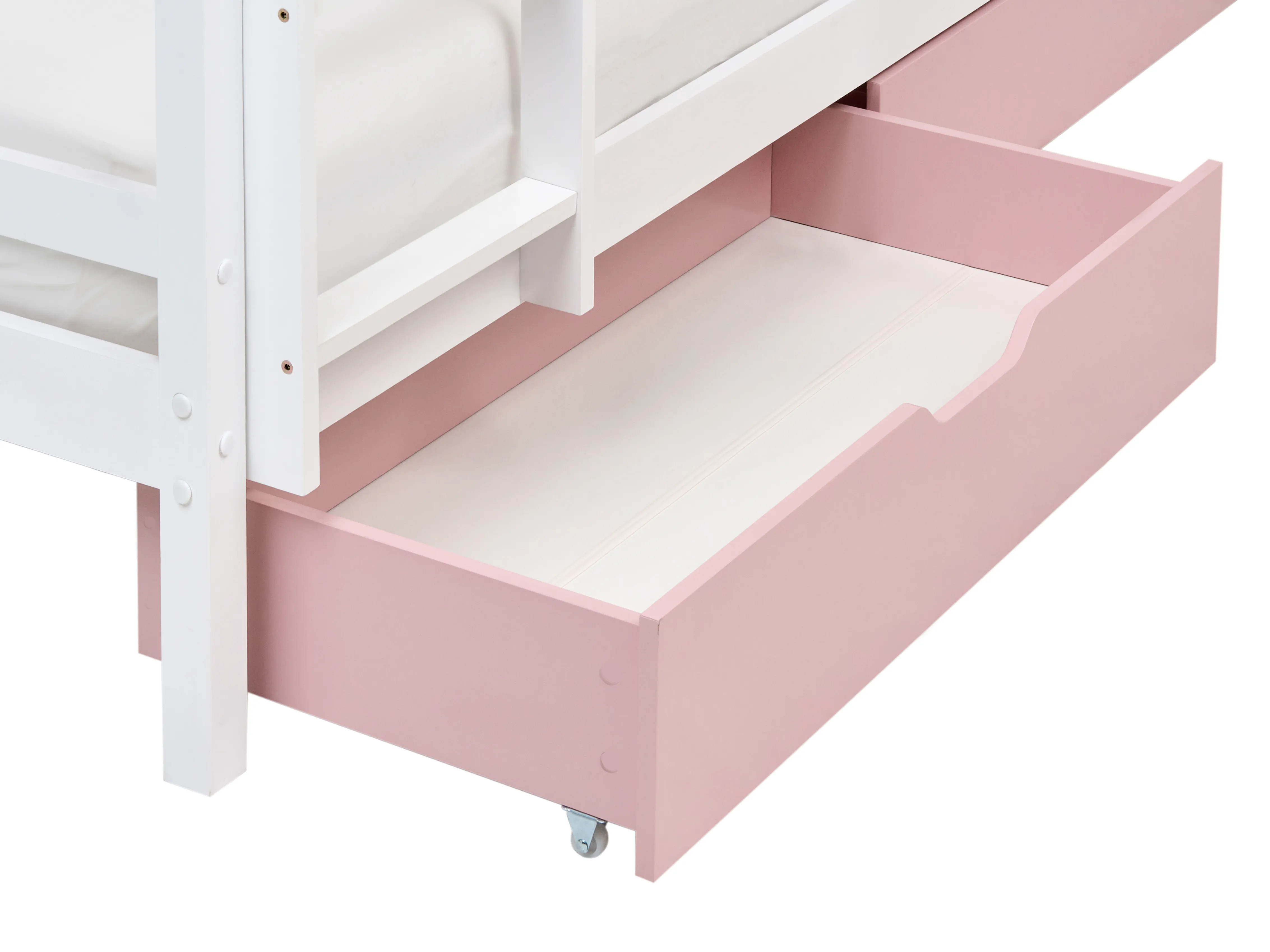 Hoogslaper met laden Huis Dennenhout TERNAS 90 x 200 cm Roze