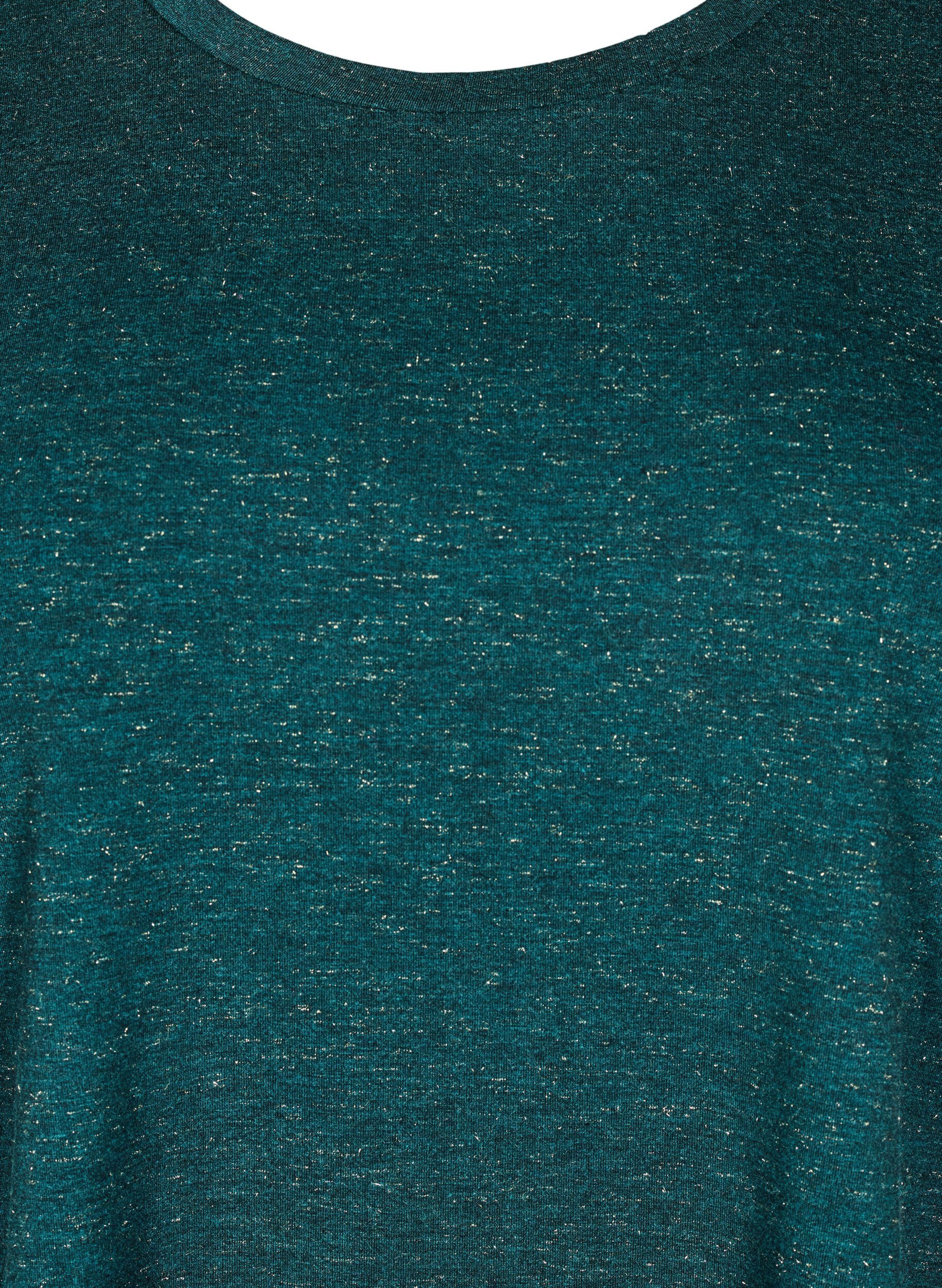 T-shirt med glitter og korte pufærmer