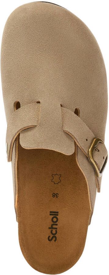 Scholl Klomp Women Fae Suede Sp Dark Beige